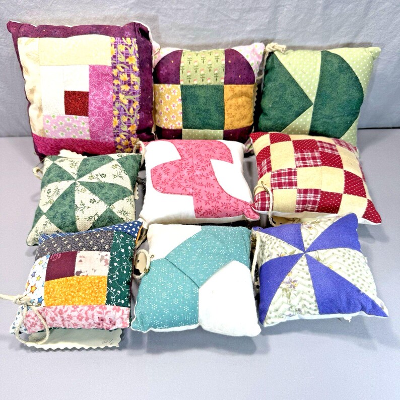 Handcrafted Memory Pillows Made From Quilt Pattern Sample Squares ...