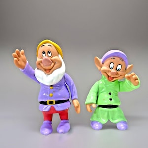 Dopey and Sneezy Disney Snow White And The Seven Dwarfs Vintage Vinyl Dolls
