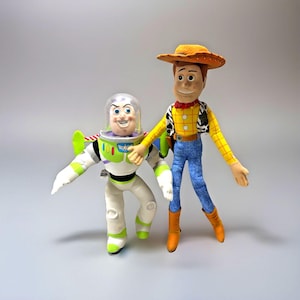 Disney Pixar Toy Story Woody and Buzz Lightyear Poseable Plush 1996 by Hasbro 17 Inch