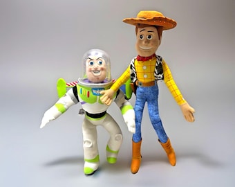 Poseable Woody and Buzz Lightyear Plush Set 1996 Hasbro Toy Story