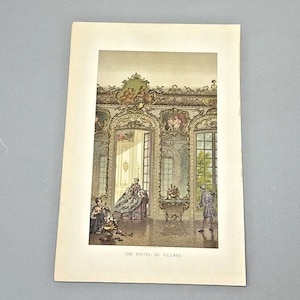 Chromolithograph The Hotel De Villars Print of Art From Paul Lacroix 1876 Book