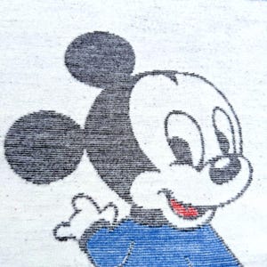1984 Biederlack Baby Crib Blanket Vintage Reversible Throw Disney Mickey Mouse 27"x35" 画像 3