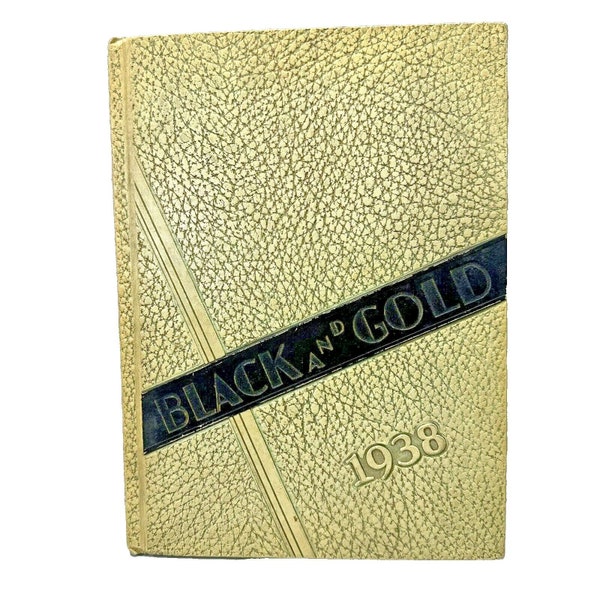 1938 Perrysburg Ohio High School Black and Gold Yearbook with Signatures