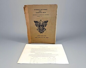 1924 "Storage Batteries And Charging Sets" US Army Signal School Antique Manual