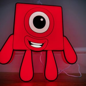 Von Zahlen inspirierter Leuchtkasten “Eins” – Kinderzimmer Nachtlicht | TV-Dekor | 3D Gedruckte LED Lampe