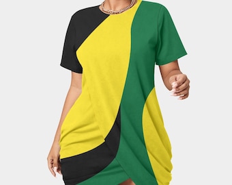 Jamaica Stacked Hem Dress Plus Size - Can request a different country via message. We will send you a design photo for confirmation.