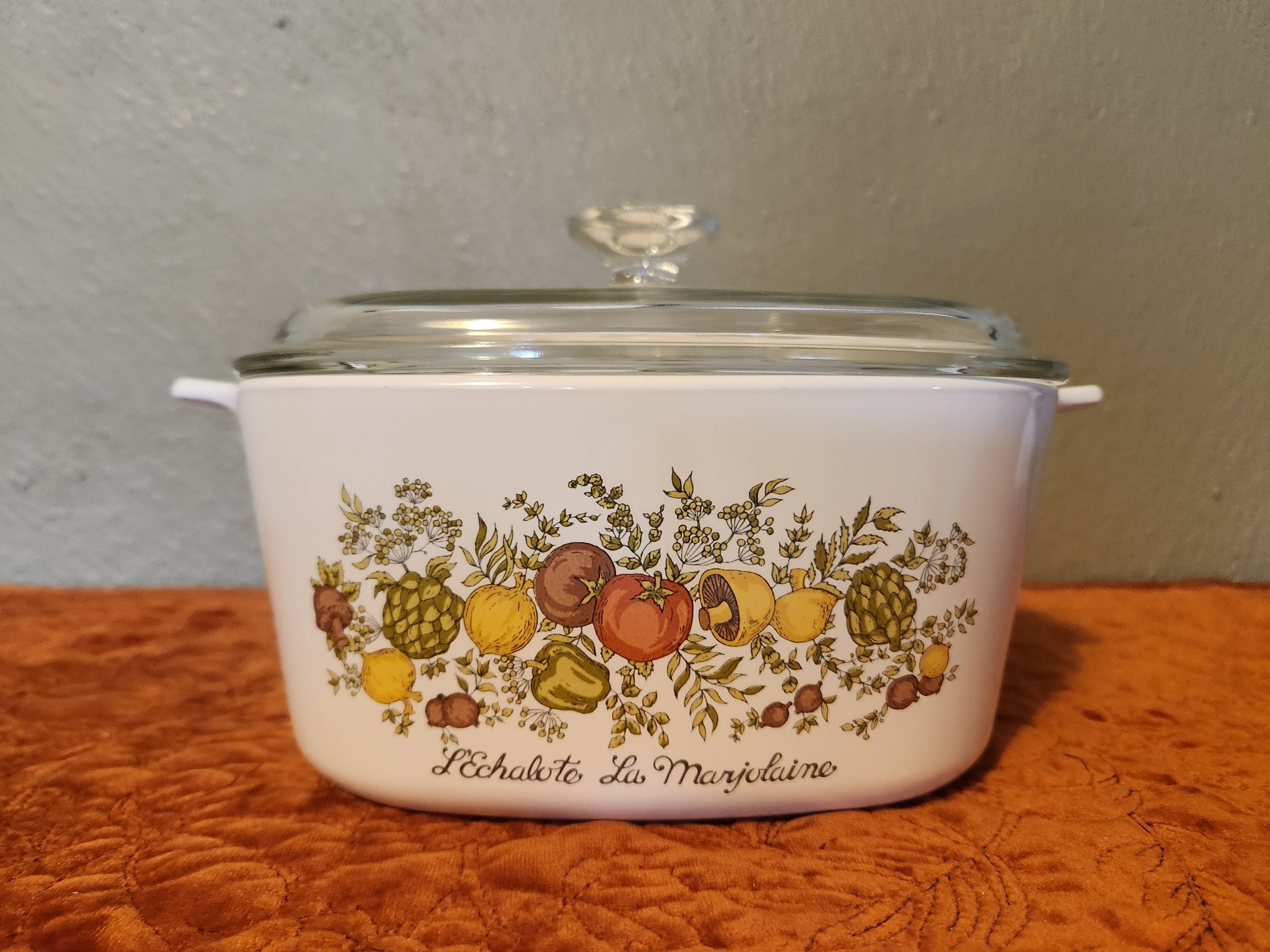RARE Vintage Corning Ware Spice of Life A 2 B 3 Quart Casserole Dish L echalote La Marjolaine With Lid. Etsy