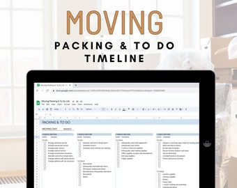 Moving Packing Checklist & Planner in Google Sheets | Pre and Post-Move | Shopping List