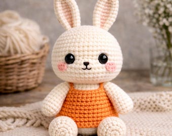 Minimalist Bunny Crochet Pattern, Modern Amigurumi Rabbit Tutorial (PDF Download)
