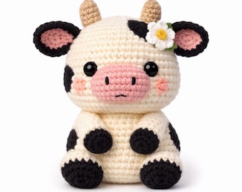 Amigurumi Cow Crochet Pattern – Farm Animal Plush Toy PDF (Digital Download)