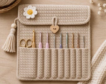 Crochet Hook Holder Pattern – Foldable Organizer Case, Tool Storage (PDF Download)
