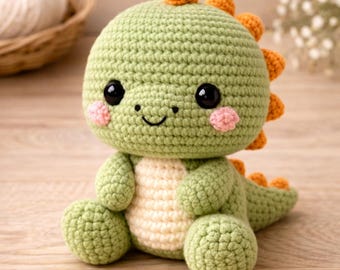 Amigurumi Dinosaur Crochet Pattern, Easy Plush Tutorial (PDF Download)