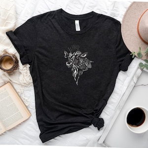 Punky cow, graphic t-shirt, punk clothing, animal lover gifts, vegan gift ideas, graphic tee, cow lover
