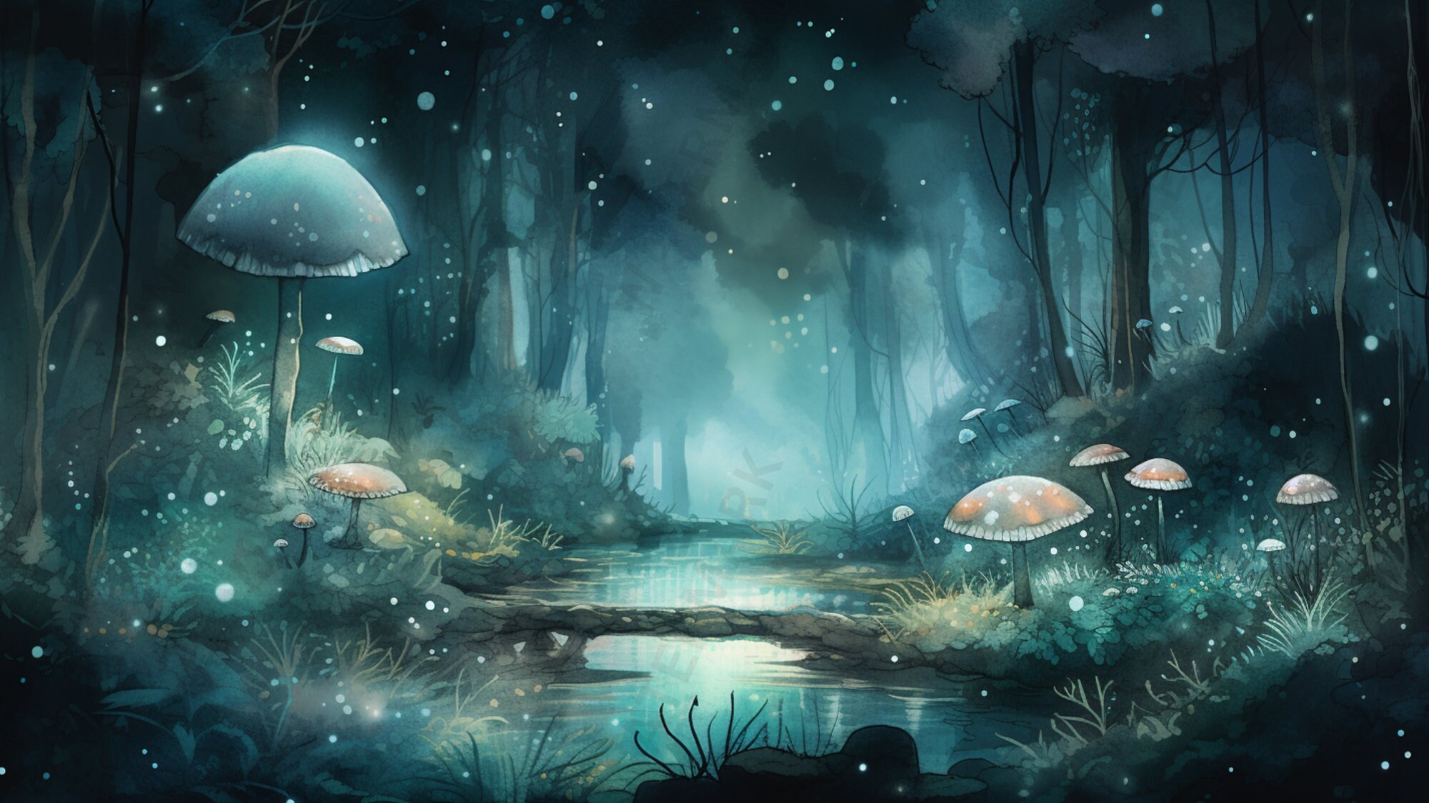 Enchanted Mushroom Wallpaper