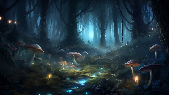 Enchanted Mushroom Wallpaper