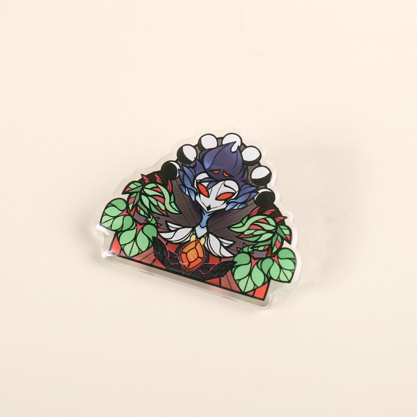 HelluvaBoss Stolas Bigピンバッチ Acrylic Pin - Helluva Boss -full Moon- Stained Glass Stolas