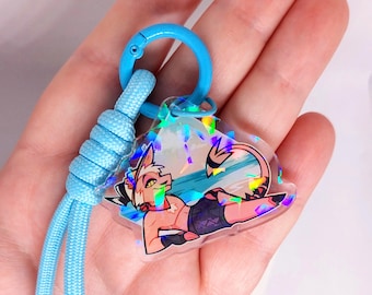 Beach Striker Cord Acrylic Keychain - (2 inches, holo finish)