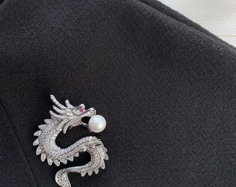 Modische Tier Drachen Brosche Elegante Atmosphärische Kreative Personalisierte Kleidung Accessoires Brosche Pins Broschen silber farbe Brosche