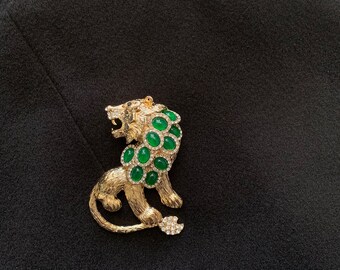 Luxe broche Vintage kleur Strass Leeuw Fee Pins Temperament Dierenkleding Kraag Accessoires Emaille Pin Cadeau