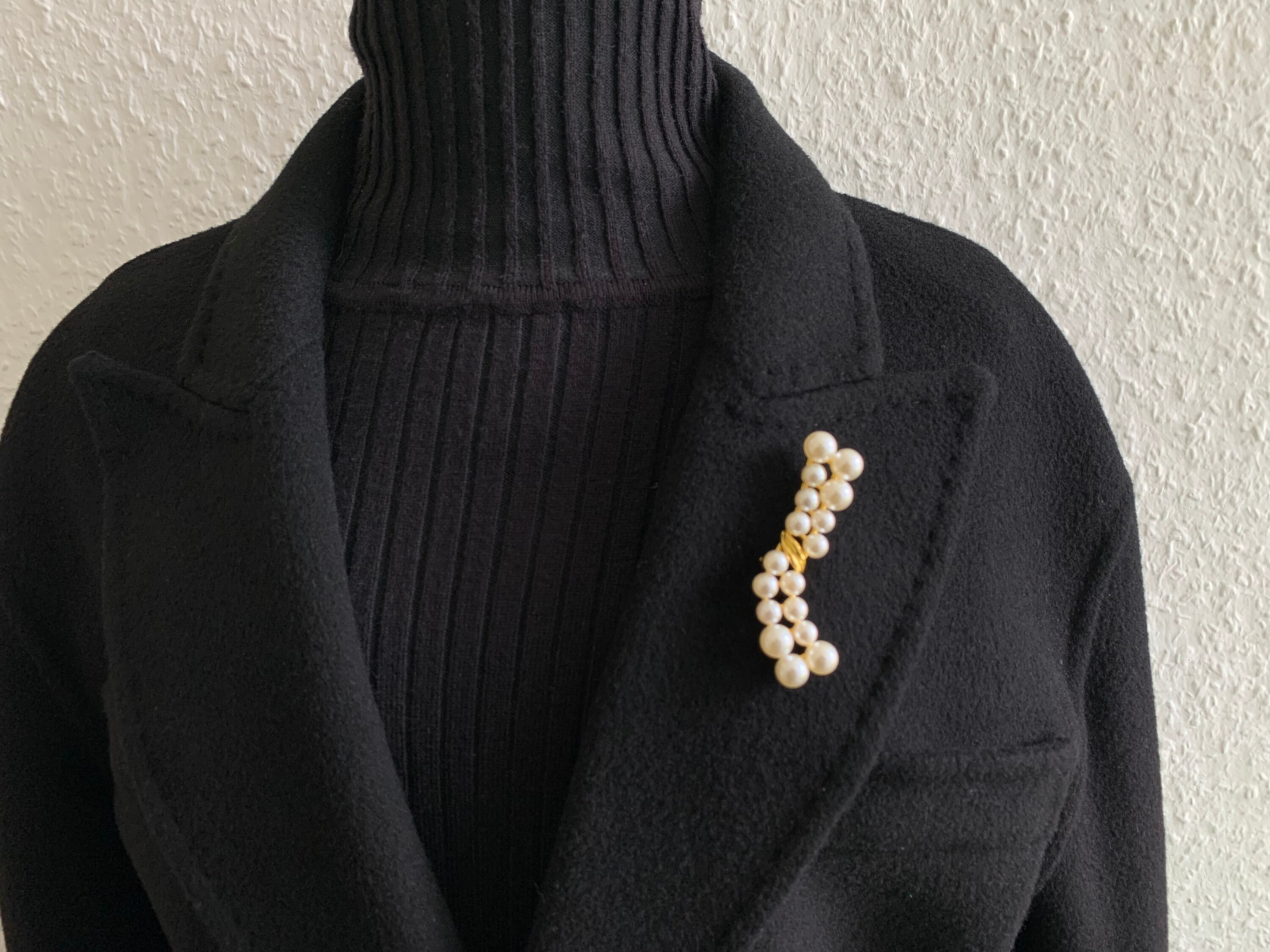 Broche Fantaisie N°3 En Laiton Avec Perles Et Pierres - Bijou Vintage Occasion, Avec Traces D'oxydation