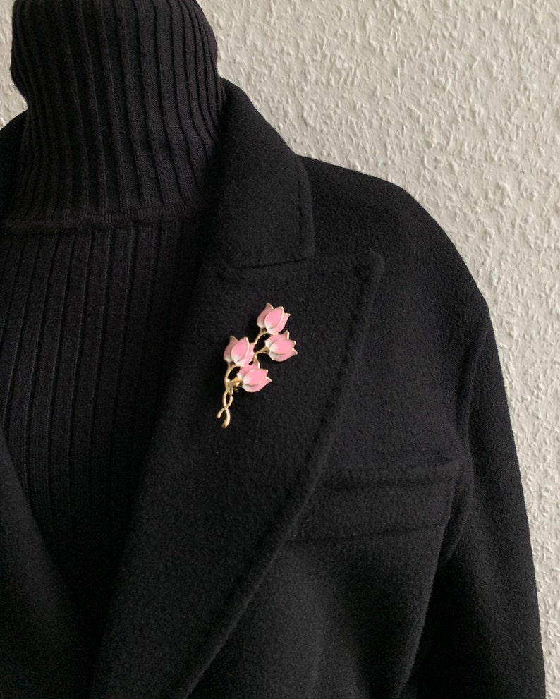 Blumen Brosche Mode elegant Pin Brosche Magnolia rosa Farbe Accessoire Bild 1