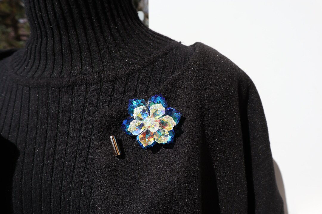 Broches à Fleurs Métalliques Bleues - Lot De 2 - Décoration Exquise Pour Vêtements, Sacs Ou Chapeaux - Alliage Durable