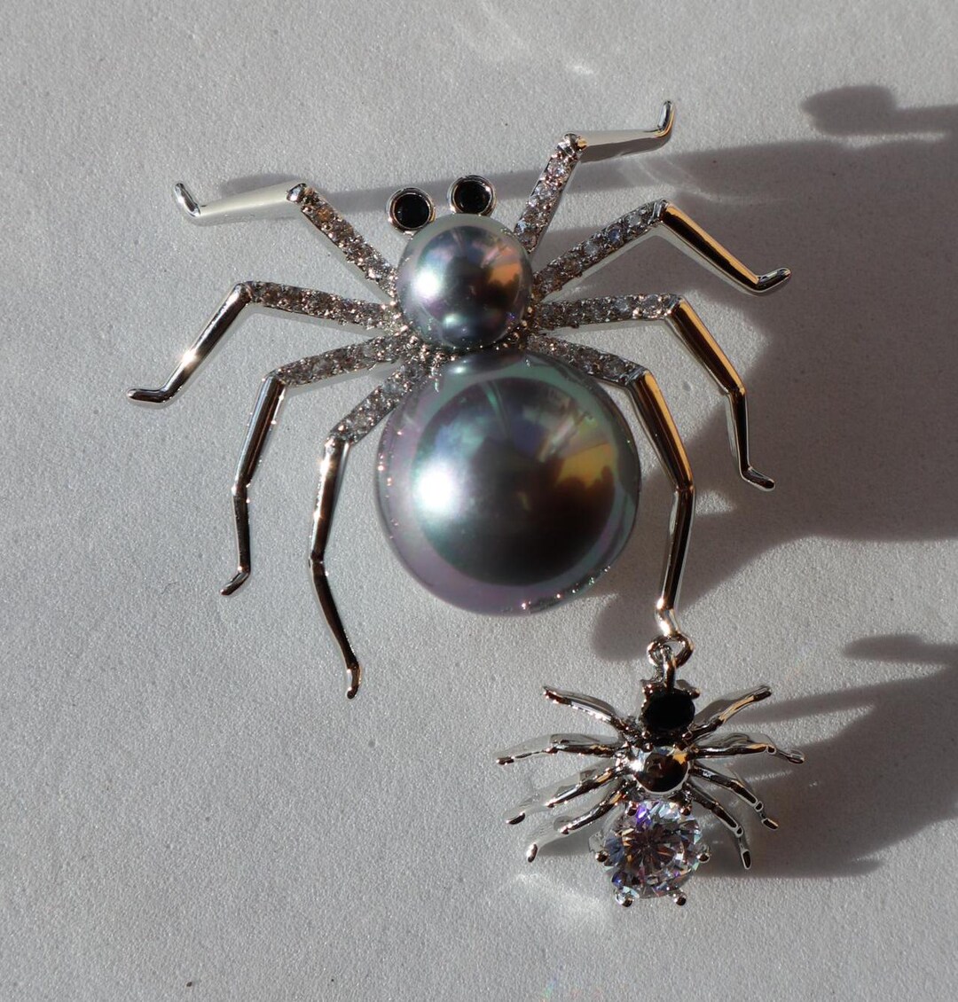 Spider Brooch Black Color Pin Unique Brooch Vintage Style Brooch Party ...