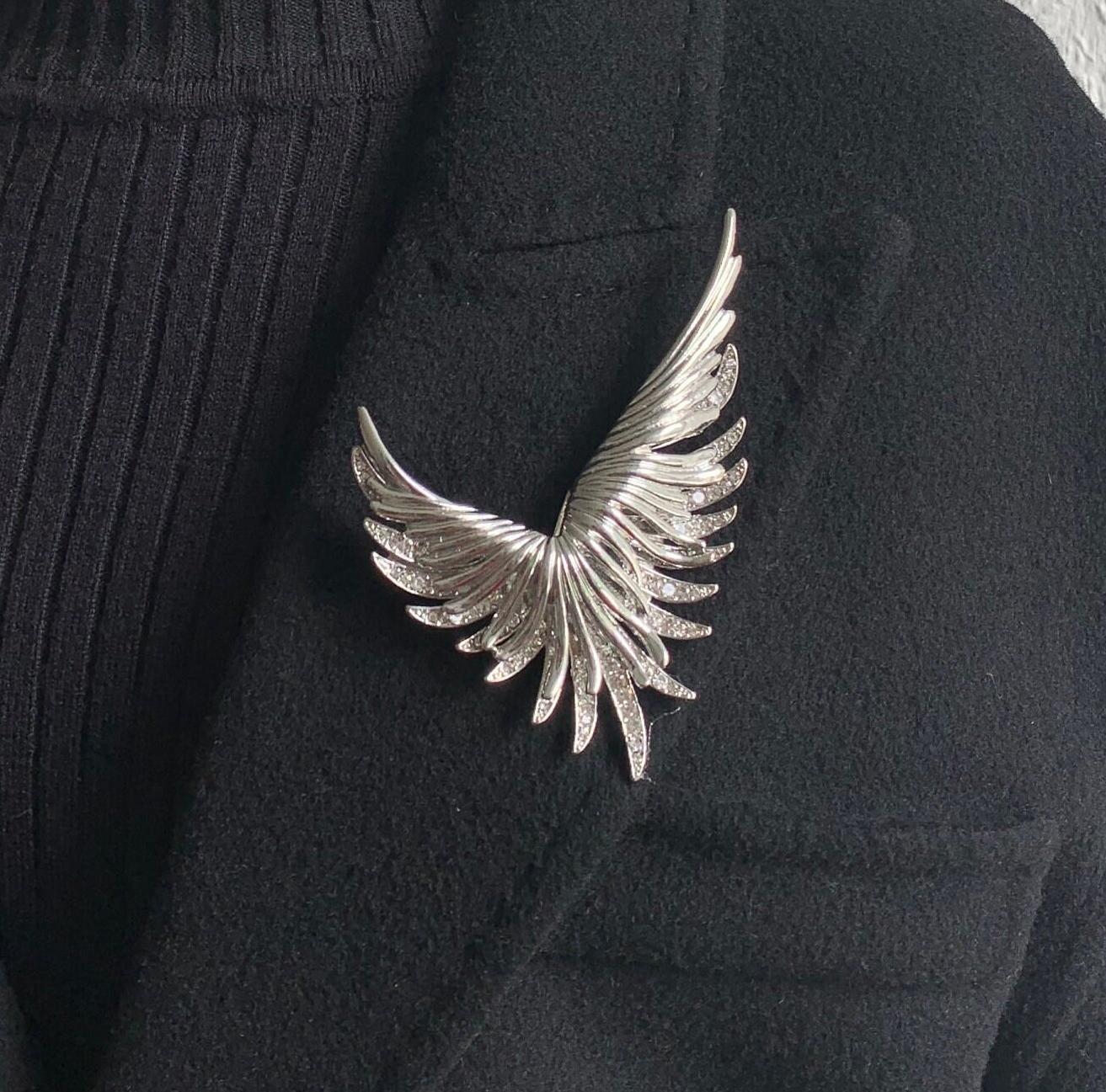 Broche Vintage Art Déco - Oiseau Rapace Faucon - Bijou Ancien Occasion