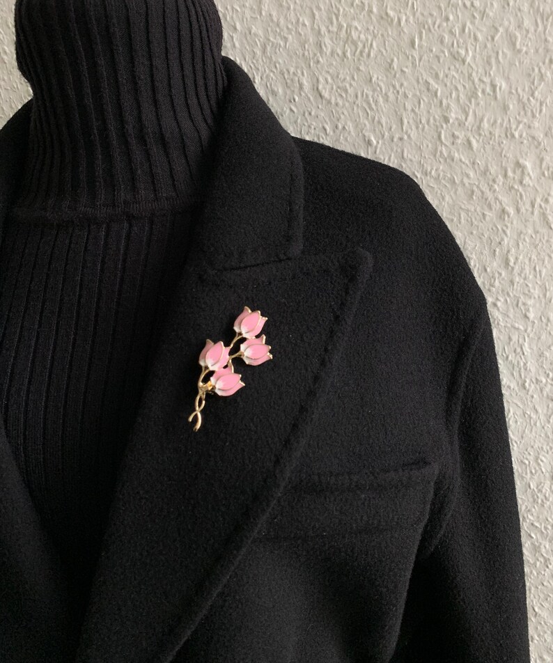 Blumen Brosche Mode elegant Pin Brosche Magnolia rosa Farbe Accessoire Bild 5