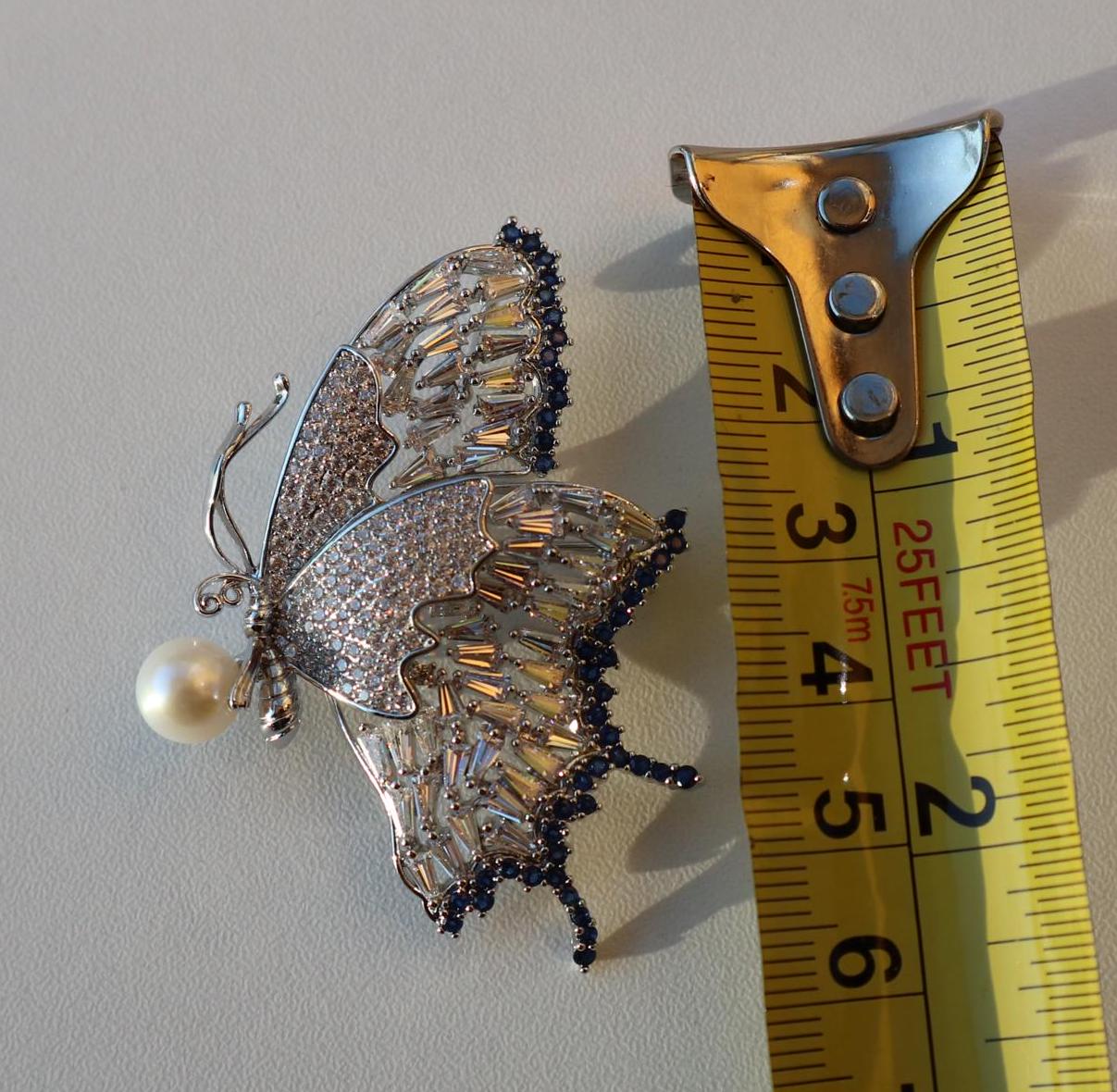 Pince crabe cheveux papillon métal et strass avec ailes qui bougent marron - RC005021 - Au quotidien