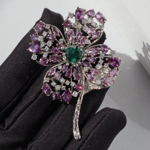 Flower Brooch purple colour Pins office Brooch elegant birthday Gift