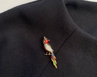 Rhinestone Bird Of Paradise Brooch Pins for Women Animal Bird Enamel Brooches Clothes Scarf Badge Pins Jewelry Gift