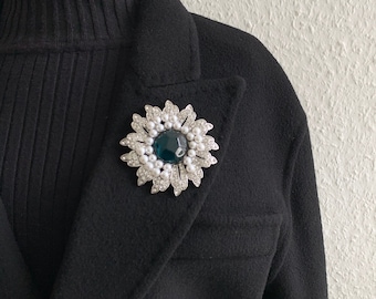 Vintage Broque Kristall Luxus runde Form Broschen Pins für Frauen Retro Palace klassische Schmuck Anzug Kleidung übertrieben Brosche Pin