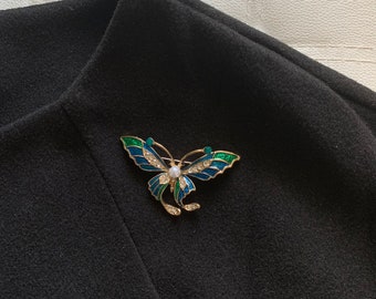 Exquistie Vintage Kristall Broschen Schnallen Schmetterling Für Frauen Männer Retro Klassisches Design Kreative Emaille Abzeichen Pins Zubehör