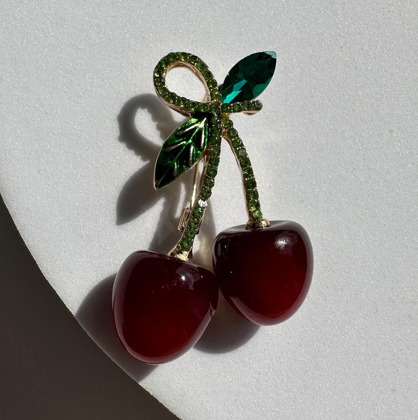 Cherry Red Brooch - Etsy Cherry Red Brooch - Etsy