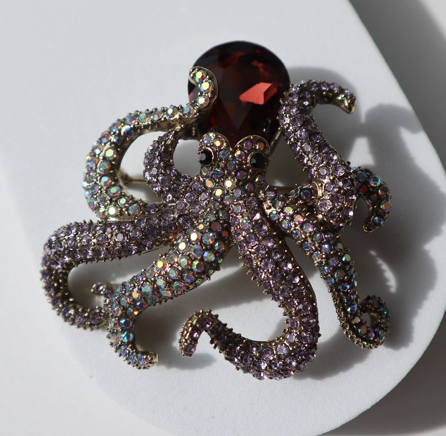 Broche Monsieur octopus, bijou pieuvre élégante en argent
