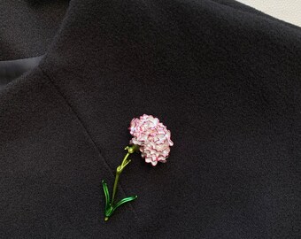 Schöne Nelke Blumen Broschen für Frauen Legierung Emaille Rot Blau Blumen Hochzeiten Party Brosche Pins Mama Geburtstagsgeschenke