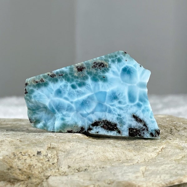 35g AAA+ High Quality Sky Blue Larimar Slab, Larimar Crystal, High Quality Larimar, Atlantis Stone, Dominican Gem, Ocean Stone