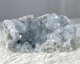 Natural Celestite Crystal Cluster 129g, Celestite Geode,