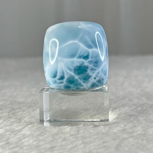 AAA + Larimar Cabochon 21g, quadratischer blauer Edelstein, Dominikanische Republik Edelstein,