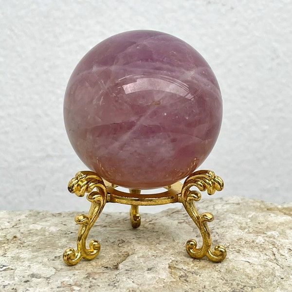 207g Extremely Rare Lavender Rose Quartz Sphere, Purple Rose Quartz Sphere, High Quality Quartz Crystal, Energy Crystal, Crystal and Gifts