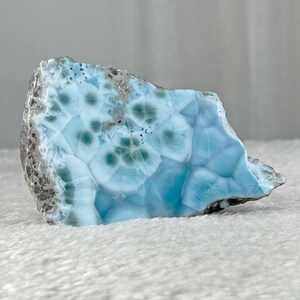 Blue Larimar Stone 297g, Semi-Polished Blue Dominican Republic Gemstone, Rare Rocks & Minerals,