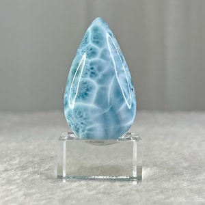 AAA Larimar Cabochon 22g, Polierter Ozeanblauer Dominikanische Republik Edelstein,