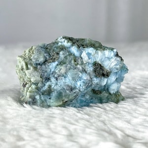Raw Larimar 48g, Natural Dominican Republic Pectolite Stone,