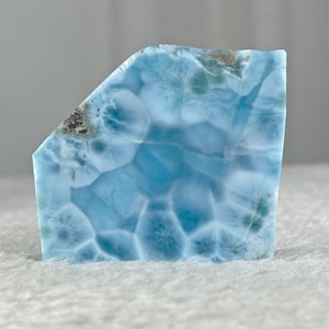 Larimar Slab 66g, Rough Blue & Teal Dominican Gemstone Slice,