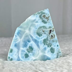 AAA+ Larimar Slab 90g, Ocean Blue Rough Dominican Republic Gemstone,