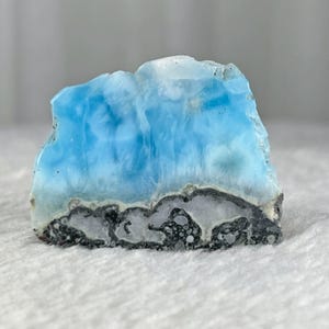Blue Larimar Specimen 50g, AAA Semi-Polished Dominican Republic Crystal,