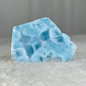 Larimar Slab 48g, Rough Blue & White Dominican Republic Gemstone, Lapidary Rock