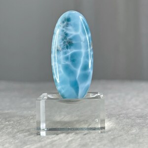 Tiefblauer Larimar Cabochon 10g, Seltener Polierter Pektolith Edelstein aus der Dominikanischen Republik