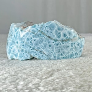 AAA Larimar Stone 503g, Polished Dominican Republic Gemstone with Ocean Patterns